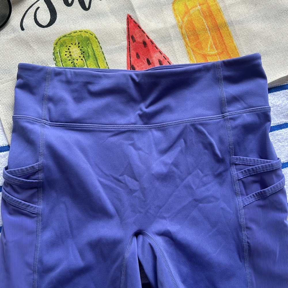 Fabletics Purple Bike Shorts with Stretchy Fabric - Picture 3 of 6